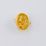Charm Lion Face 4.7 g / 1 in Two Golds Yellow White 18K