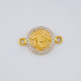 Charm Medal Saint Michael 1.55 g / 3/4 in Two Golds Yellow White 18K