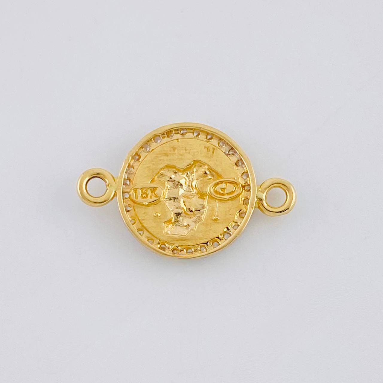 Charm Medal Saint Michael 1.55 g / 3/4 in Two Golds Yellow White 18K