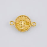 Charm Medal Saint Michael 1.55 g / 3/4 in Two Golds Yellow White 18K
