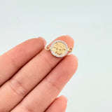 Charm Medal Saint Michael 1.55 g / 3/4 in Two Golds Yellow White 18K