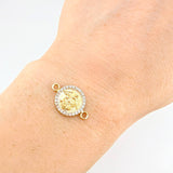 Charm Medal Saint Michael 1.55 g / 3/4 in Two Golds Yellow White 18K