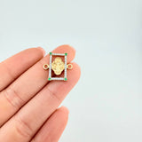 Herraje Marco San Benito 2.1 g / 3/4 in Dos Oros Amarillo Blanco 18K