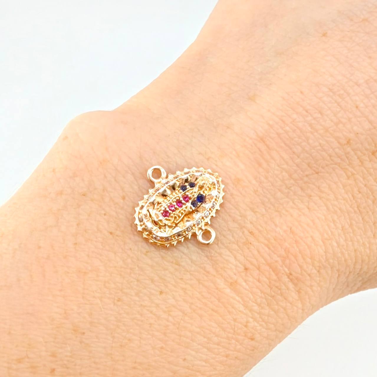 Herraje Virgen De Guadalupe 1.15 g / 1/2 in Oro Rosa 18K