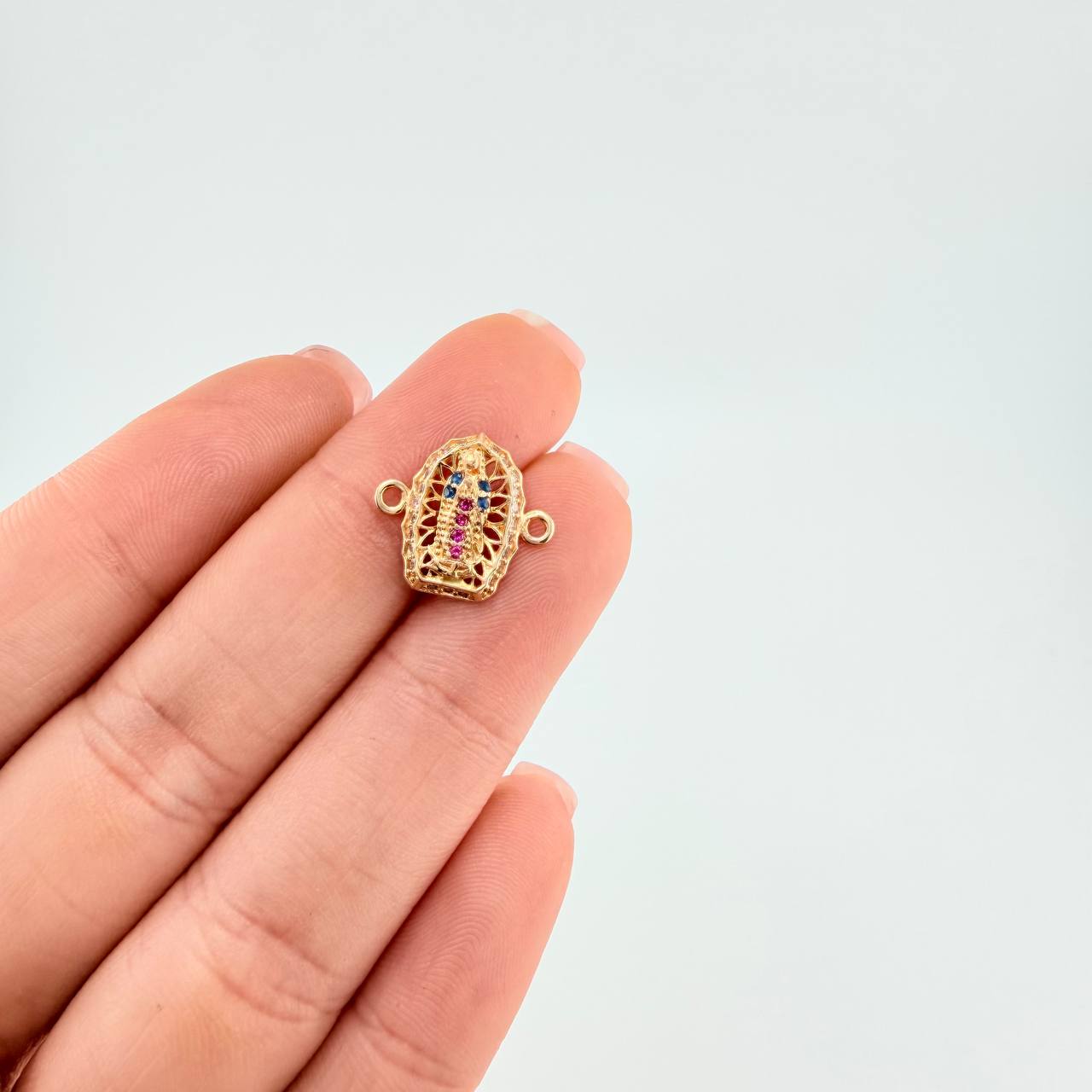 Herraje Virgen De Guadalupe 1.15 g / 1/2 in Oro Amarillo 18K