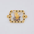 Charm Frame Saint Michael Archangel 1.9 g / 1 in Two-Tone Yellow White Gold 18K