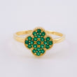 Anillo Trebol 3.1 g / T8 1/4 Oro Amarillo 18K