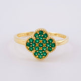 Anillo Trebol 3.1 g / T8 1/4 Oro Amarillo 18K