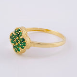 Anillo Trebol 3.1 g / T8 1/4 Oro Amarillo 18K
