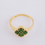 Anillo Trebol 3.1 g / T8 1/4 Oro Amarillo 18K