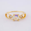 Solitaire Ring with Side Rhombuses 1.95 g / T5 3/4 Yellow Gold 18K