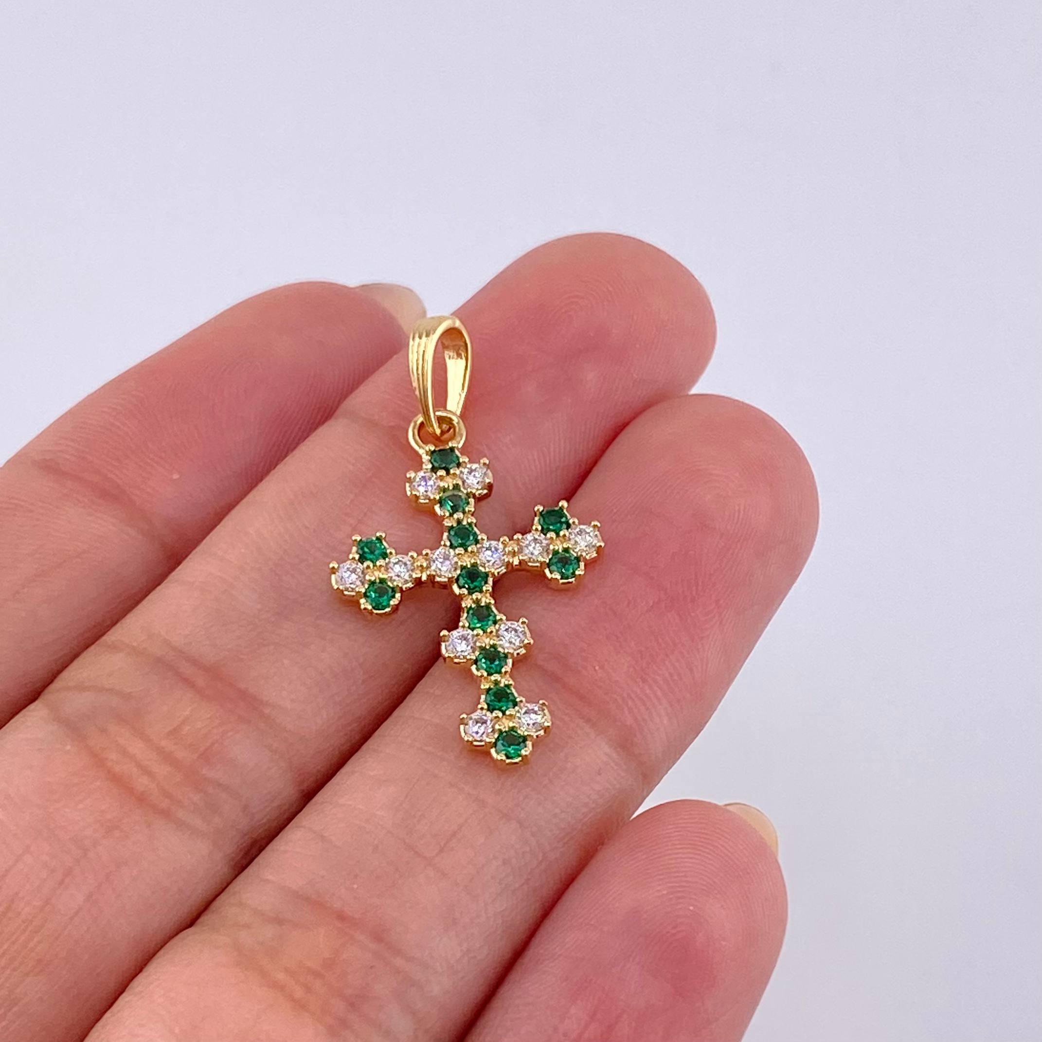 Florentine Cross Pendant 1.75 g / 3/4 in 18K Yellow Gold