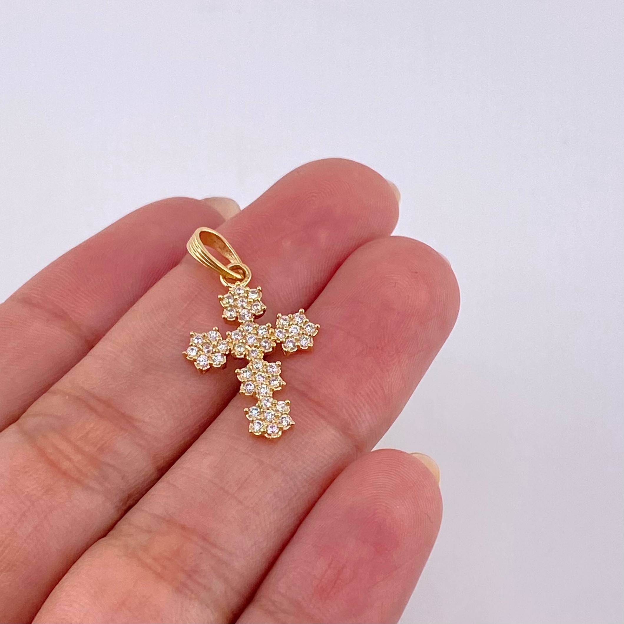 Florentine Cross Pendant 1 g / 3/4 in Yellow Gold 18K