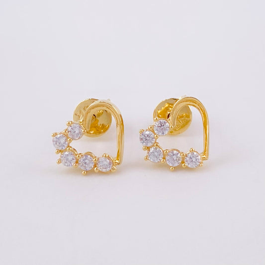Topos Corazón Silueta 1.6 g / in / 7.4 mm Oro Amarillo 18K