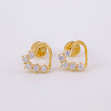 Topos Corazón Silueta 1.6 g / in / 7.4 mm Oro Amarillo 18K