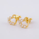 Topos Corazón Silueta 1.6 g / in / 7.4 mm Oro Amarillo 18K