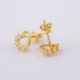 Topos Corazón Silueta 1.6 g / in / 7.4 mm Oro Amarillo 18K