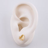 Topos Corazón Silueta 1.6 g / in / 7.4 mm Oro Amarillo 18K