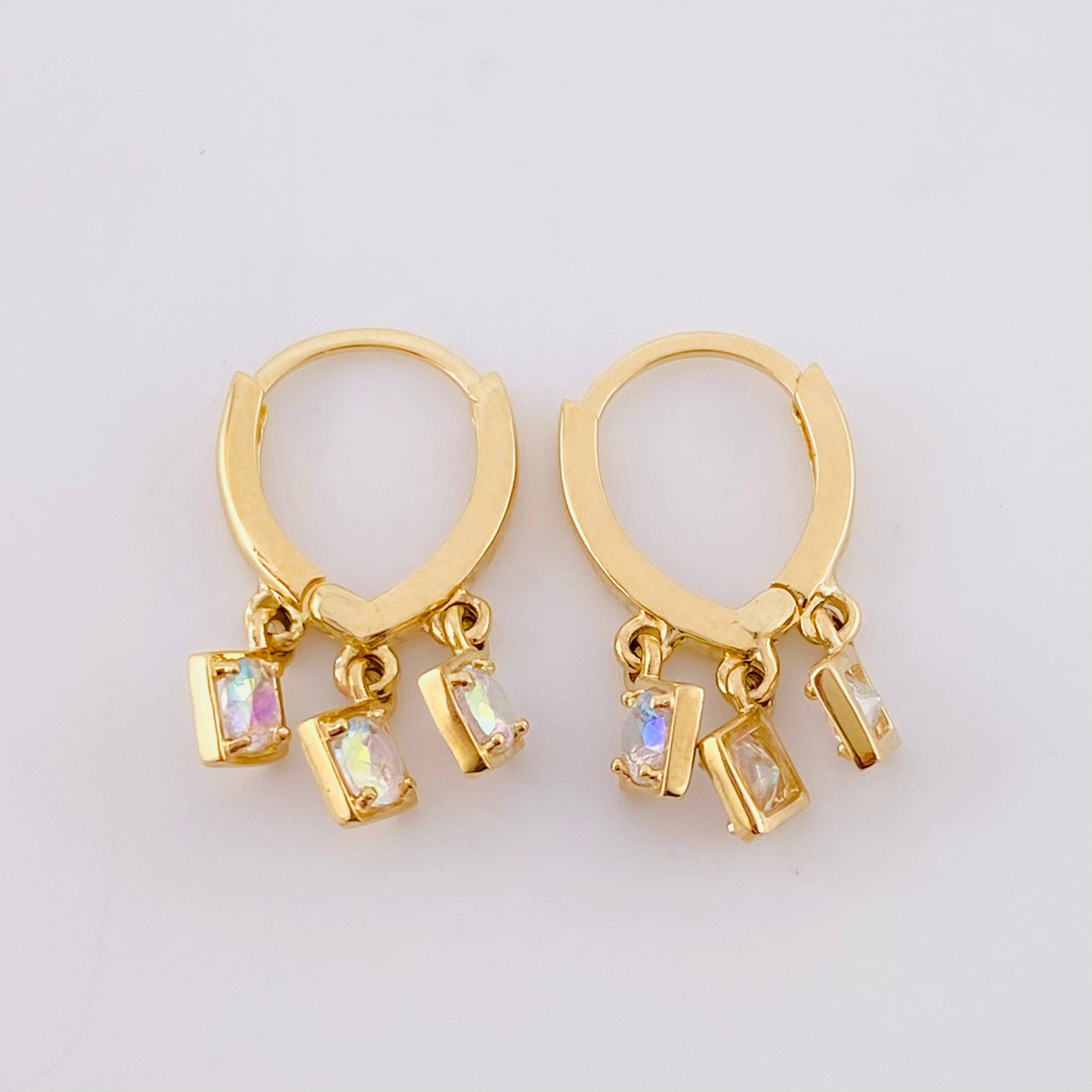 Candongas Rombos Colgantes 3.4 g / 3/4 in Oro Amarillo 18K