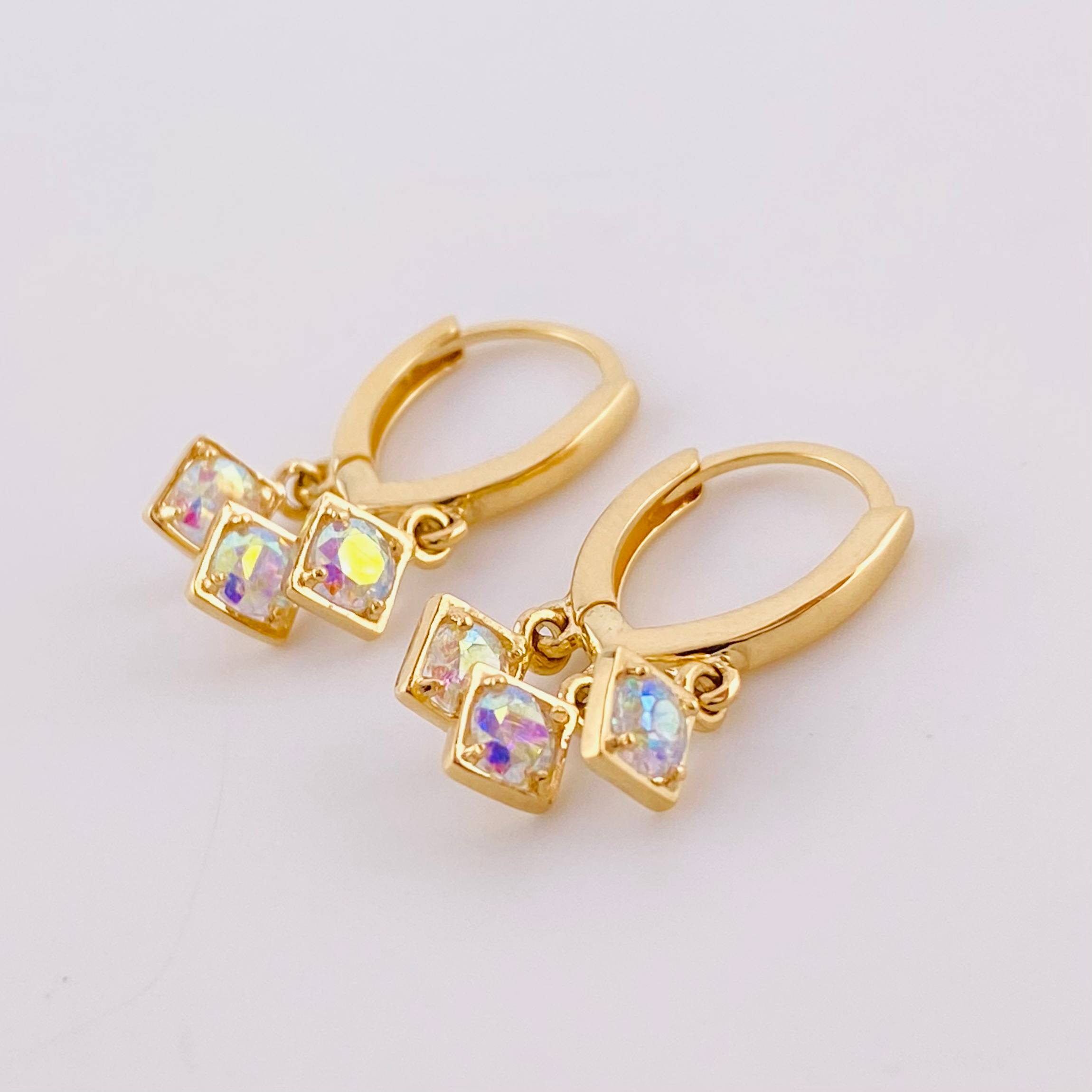 Candongas Rombos Colgantes 3.4 g / 3/4 in Oro Amarillo 18K