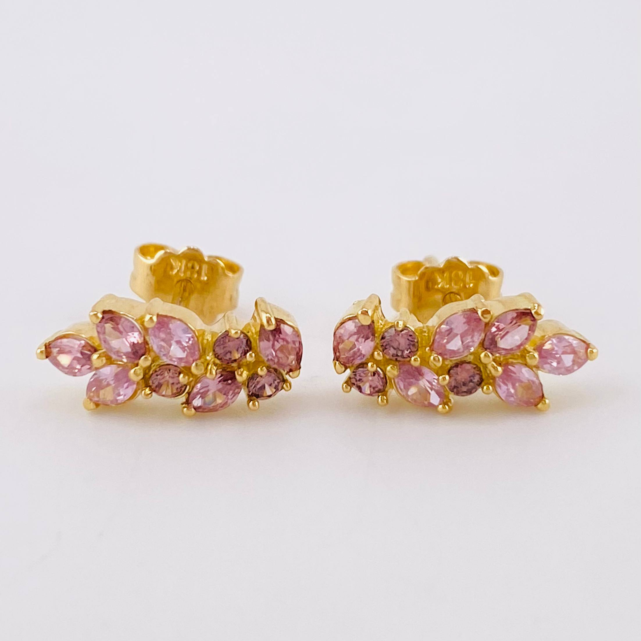 Stud Earrings Espiga Seguida 2.35 g / in / 5.55 mm Yellow Gold 18K