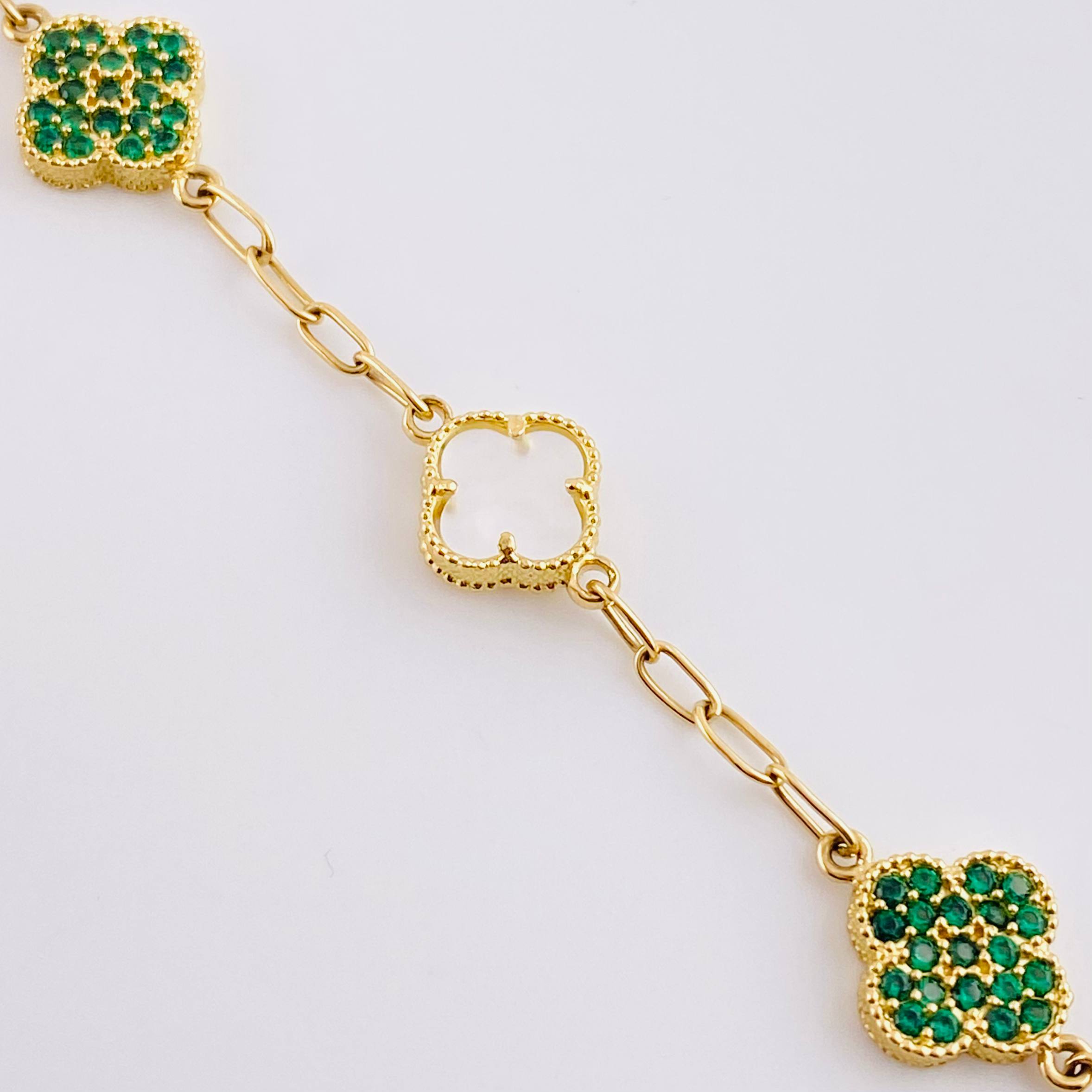 Bracelet Clover Drawer 8.1 g / 7 in / 3 mm Yellow Gold 18K