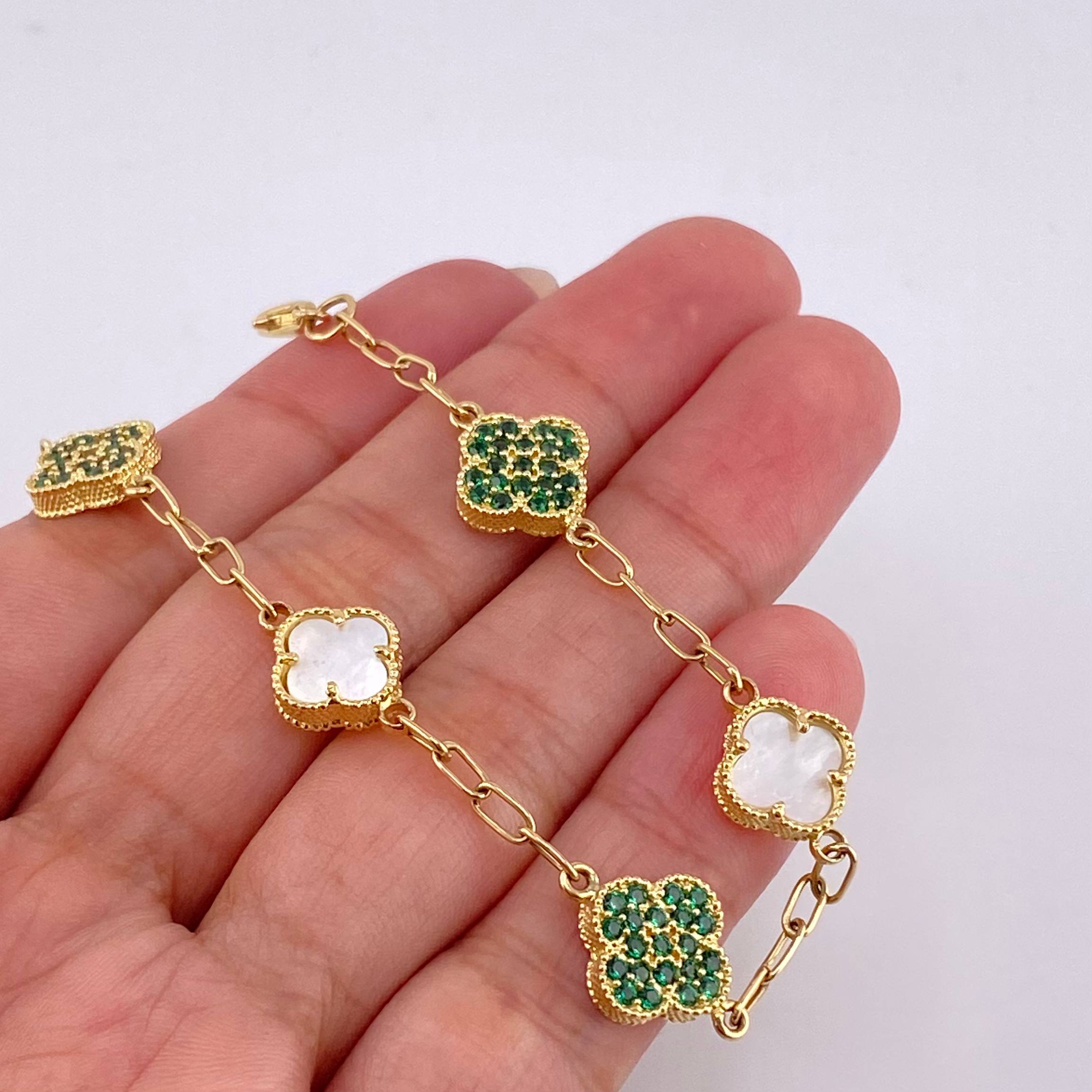 Bracelet Clover Drawer 8.1 g / 7 in / 3 mm Yellow Gold 18K