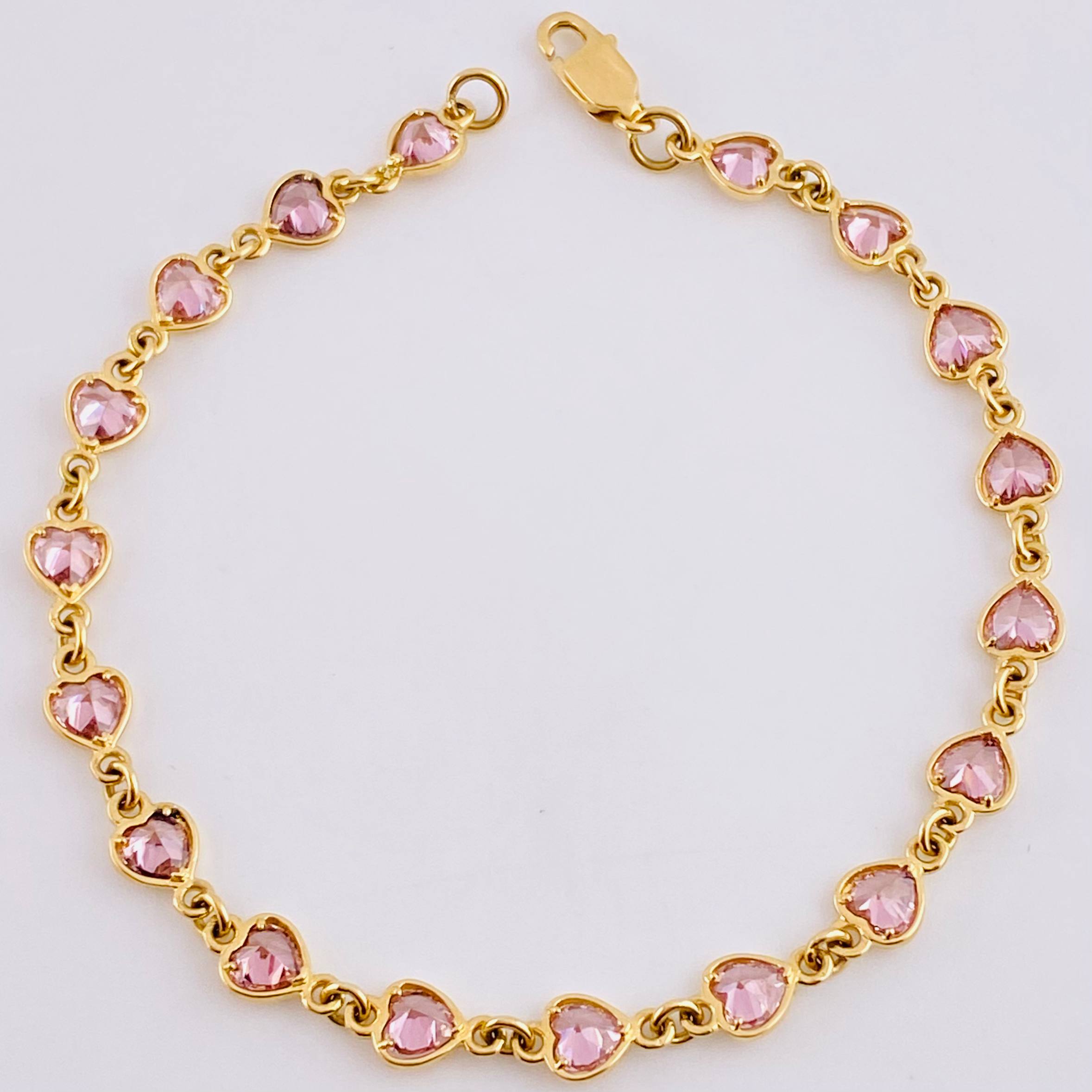 Pulso Secuencia De Corazones 6.3 g / 7 1/4 in / 5.15 mm Oro Amarillo 18K