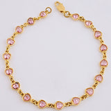 Pulso Secuencia De Corazones 6.3 g / 7 1/4 in / 5.15 mm Oro Amarillo 18K