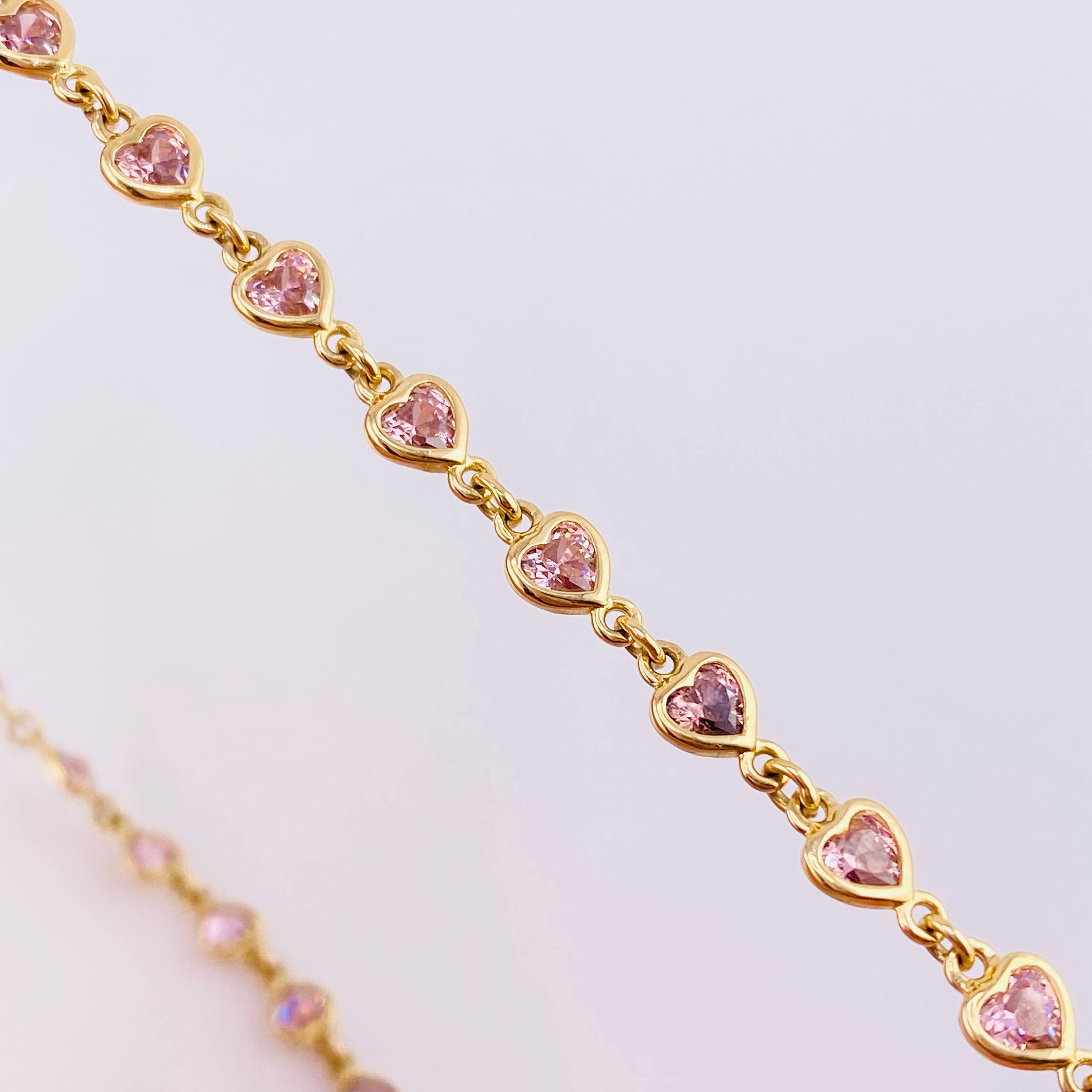 Sequence of Hearts Chain 17.65 g / 20 3/4 in / 5.15 mm 18K Yellow Gold