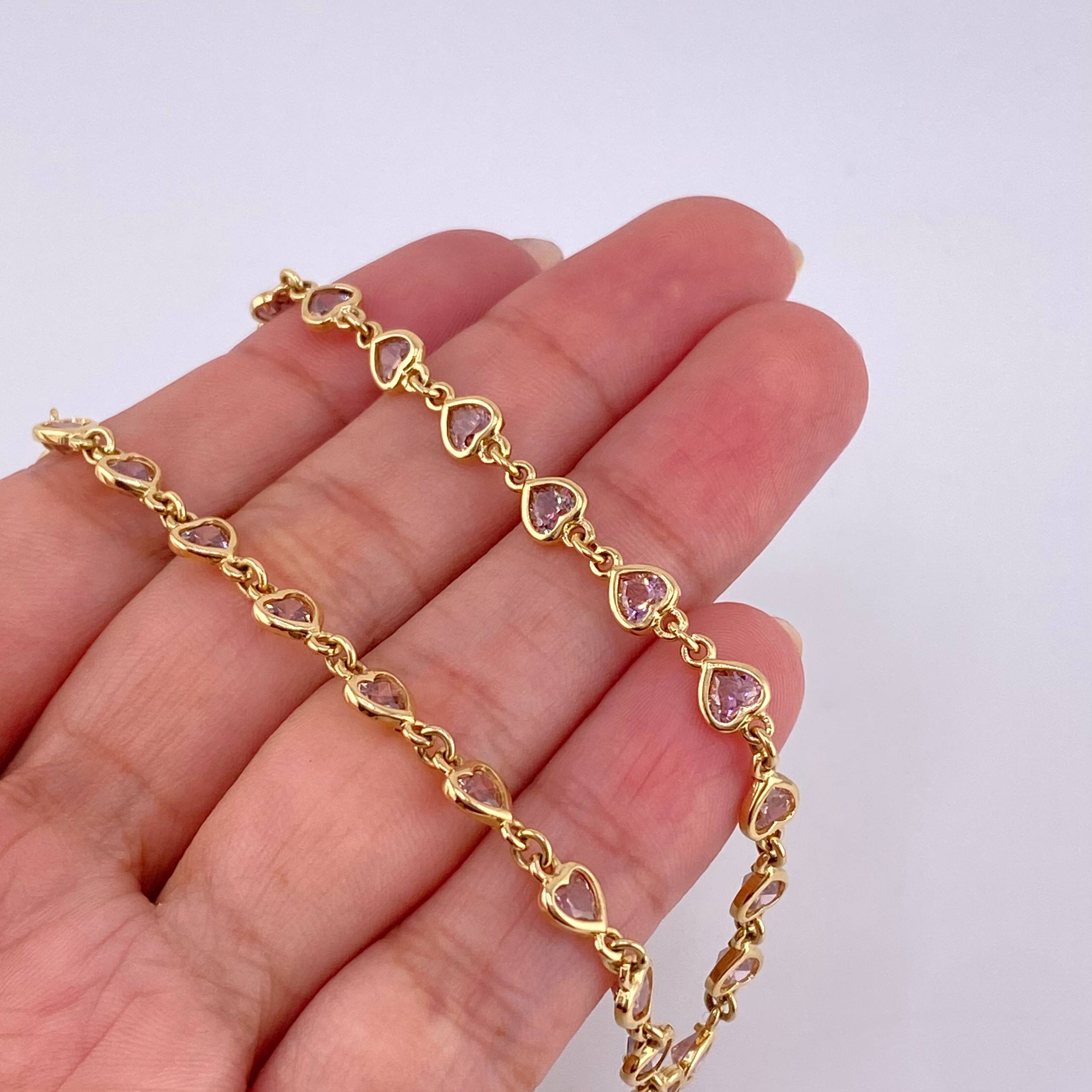 Sequence of Hearts Chain 17.65 g / 20 3/4 in / 5.15 mm 18K Yellow Gold