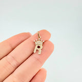 Pendant Letter R Crown 0.85g / 3/4 in Yellow Gold 18K