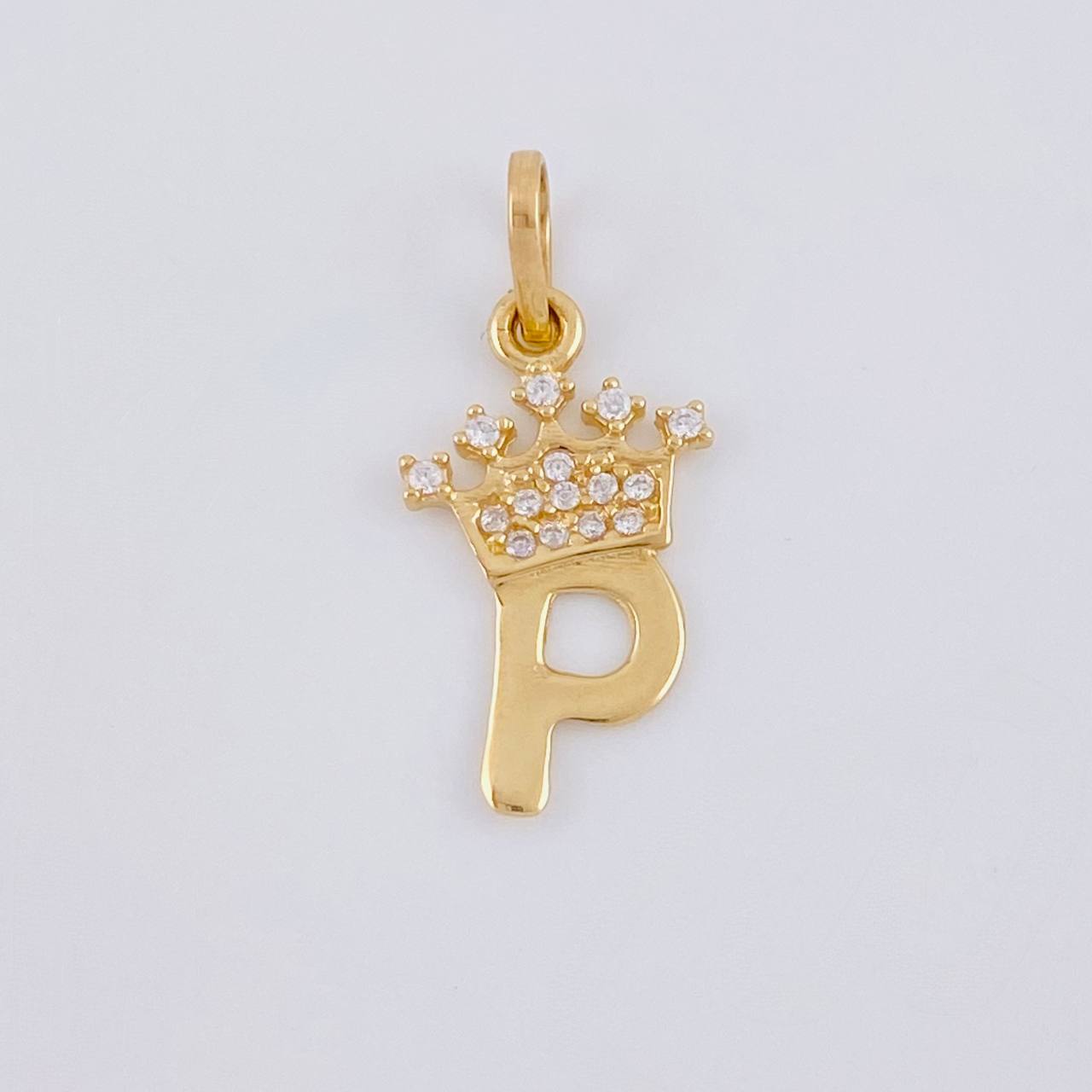 Pendant Letter P Crown 0.8g / 3/4 in Yellow Gold 18K