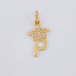 Pendant Letter P Crown 0.8g / 3/4 in Yellow Gold 18K