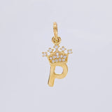 Pendant Letter P Crown 0.75g / 3/4 in Yellow Gold 18K