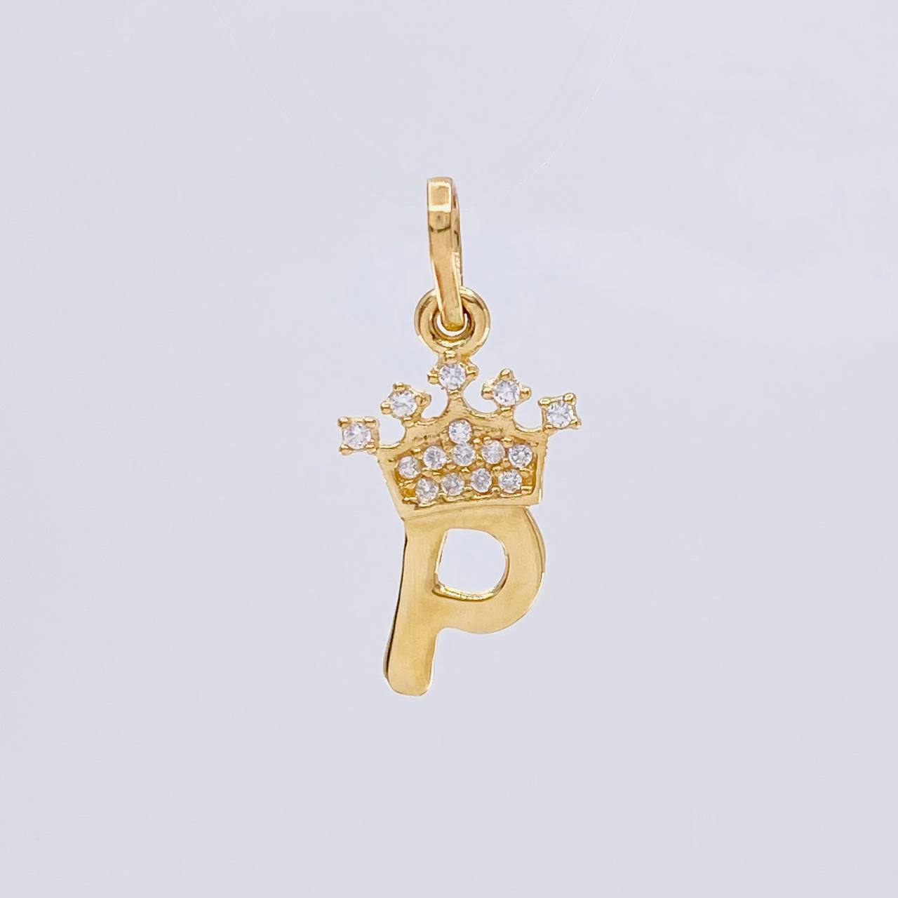 Pendant Letter P Crown 0.8g / 3/4 in Yellow Gold 18K