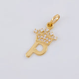 Pendant Letter P Crown 0.75g / 3/4 in Yellow Gold 18K