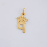 Pendant Letter P Crown 0.8g / 3/4 in Yellow Gold 18K