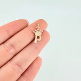 Pendant Letter P Crown 0.75g / 3/4 in Yellow Gold 18K