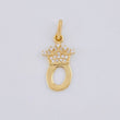 Pendant Letter O Crown 0.75g / 3/4 in Yellow Gold 18K
