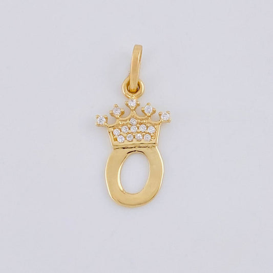 Dije Corona Letra O 0.7 g / 3/4 in Oro Amarillo 18K