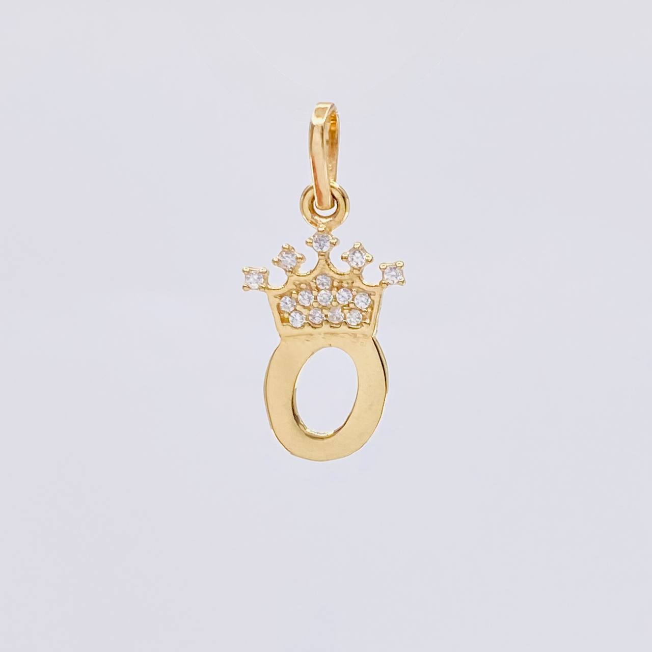 Pendant Letter O Crown 0.75g / 3/4 in Yellow Gold 18K