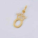 Pendant Letter O Crown 0.75g / 3/4 in Yellow Gold 18K