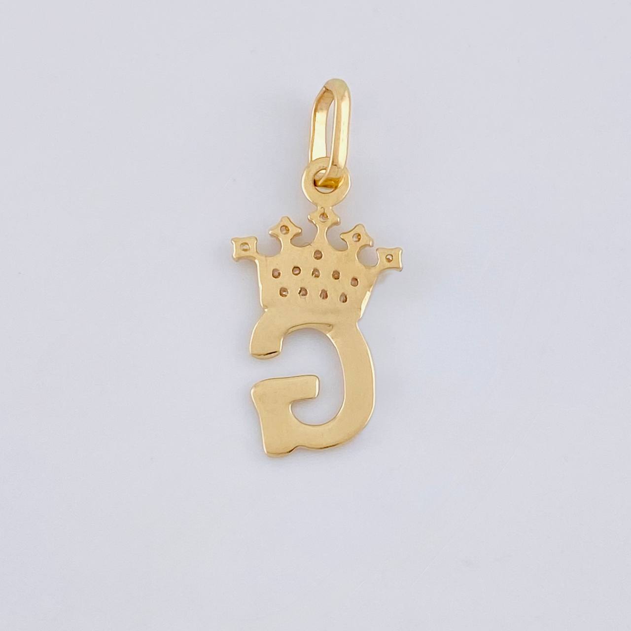 Pendant Letter G Crown 0.8g / 3/4 in Yellow Gold 18K