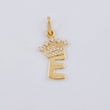 Pendant Letter E Crown 0.75g / 3/4 in Yellow Gold 18K