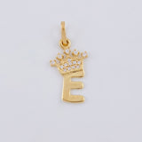 Pendant Letter E Crown 0.75g / 3/4 in Yellow Gold 18K