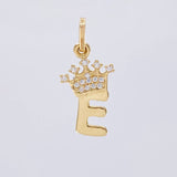 Pendant Letter E Crown 0.75g / 3/4 in Yellow Gold 18K