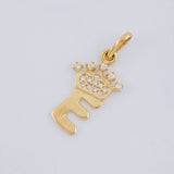 Pendant Letter E Crown 0.75g / 3/4 in Yellow Gold 18K