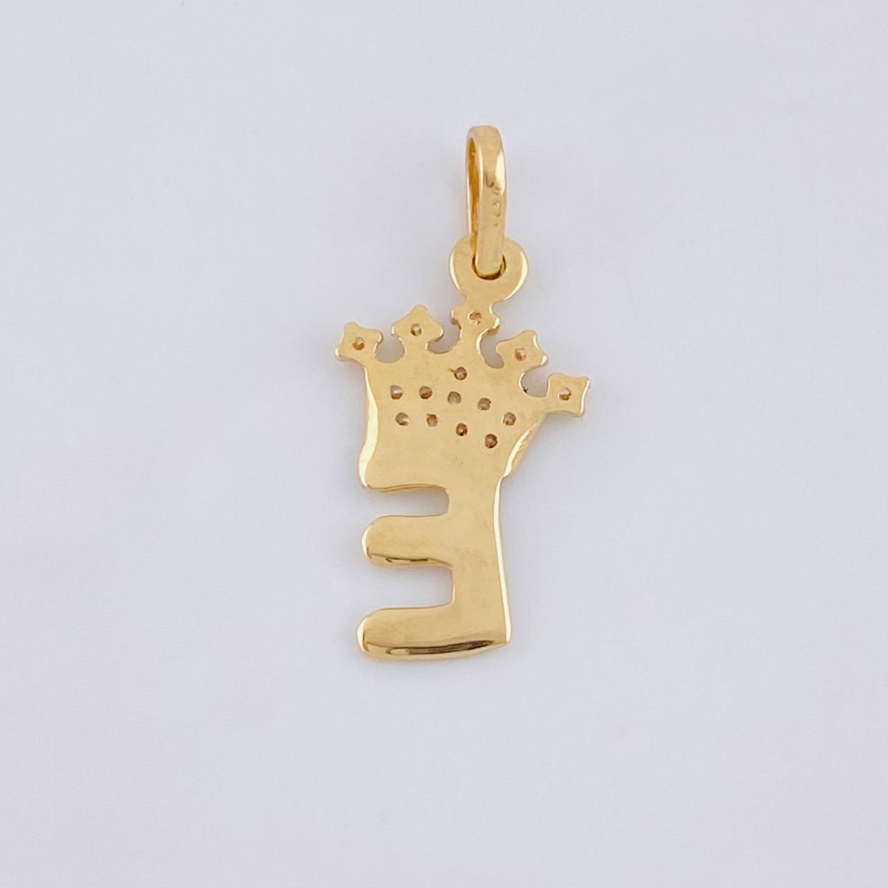 Pendant Letter E Crown 0.75g / 3/4 in Yellow Gold 18K
