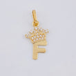 Pendant Letter F Crown 0.85g / 3/4 in Yellow Gold 18K